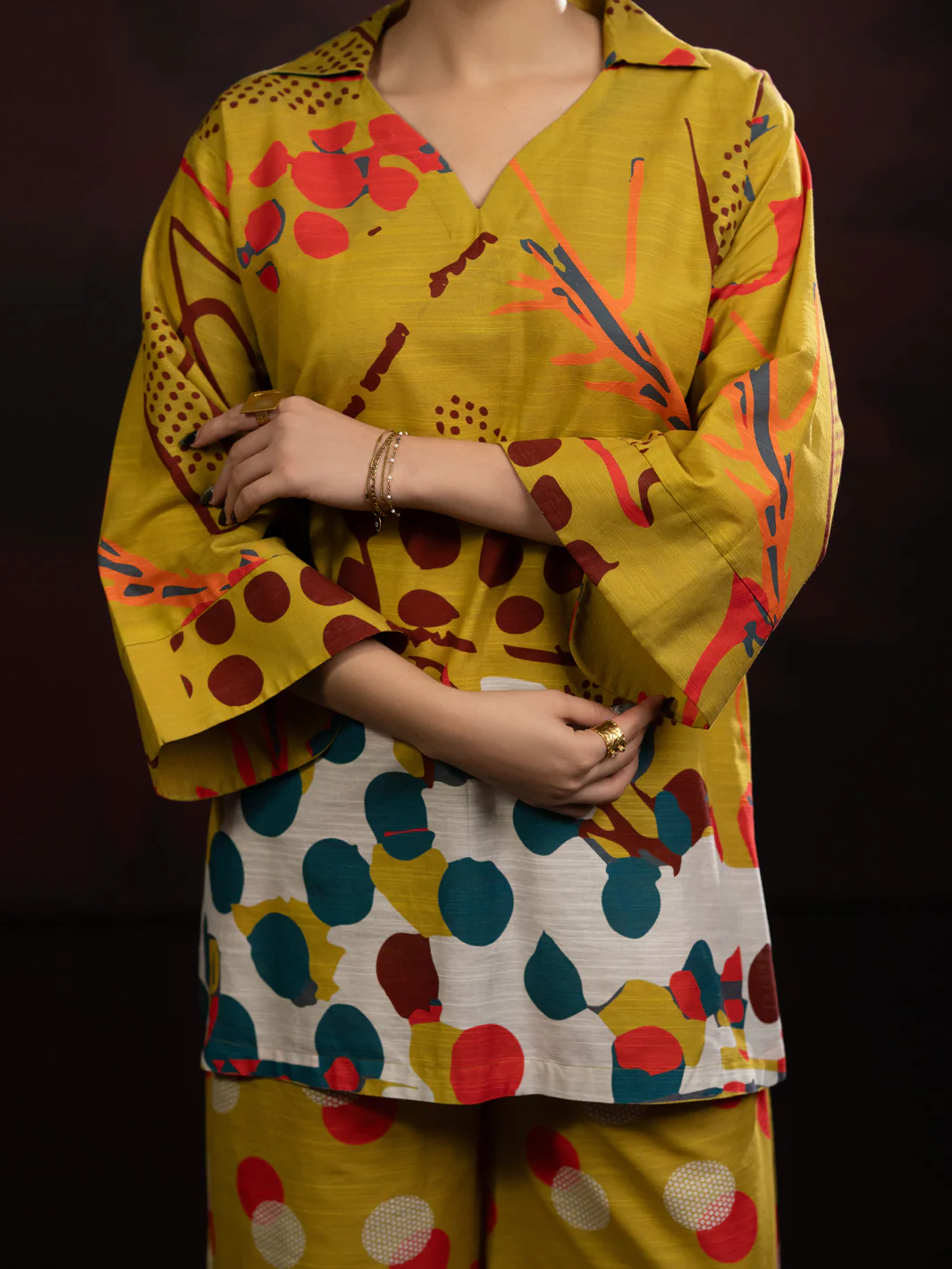 Teal Light Slub Khaddar 2Pc Stitched - AL-2PS-LKS-1094 - Image 4