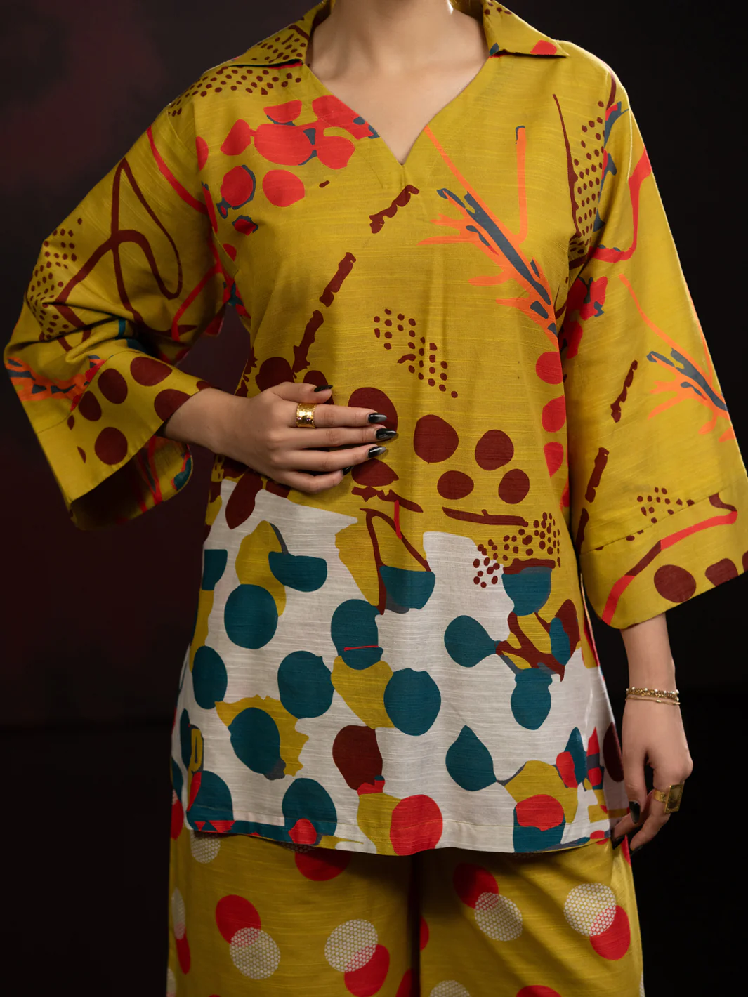 Teal Light Slub Khaddar 2Pc Stitched - AL-2PS-LKS-1094 - Image 5