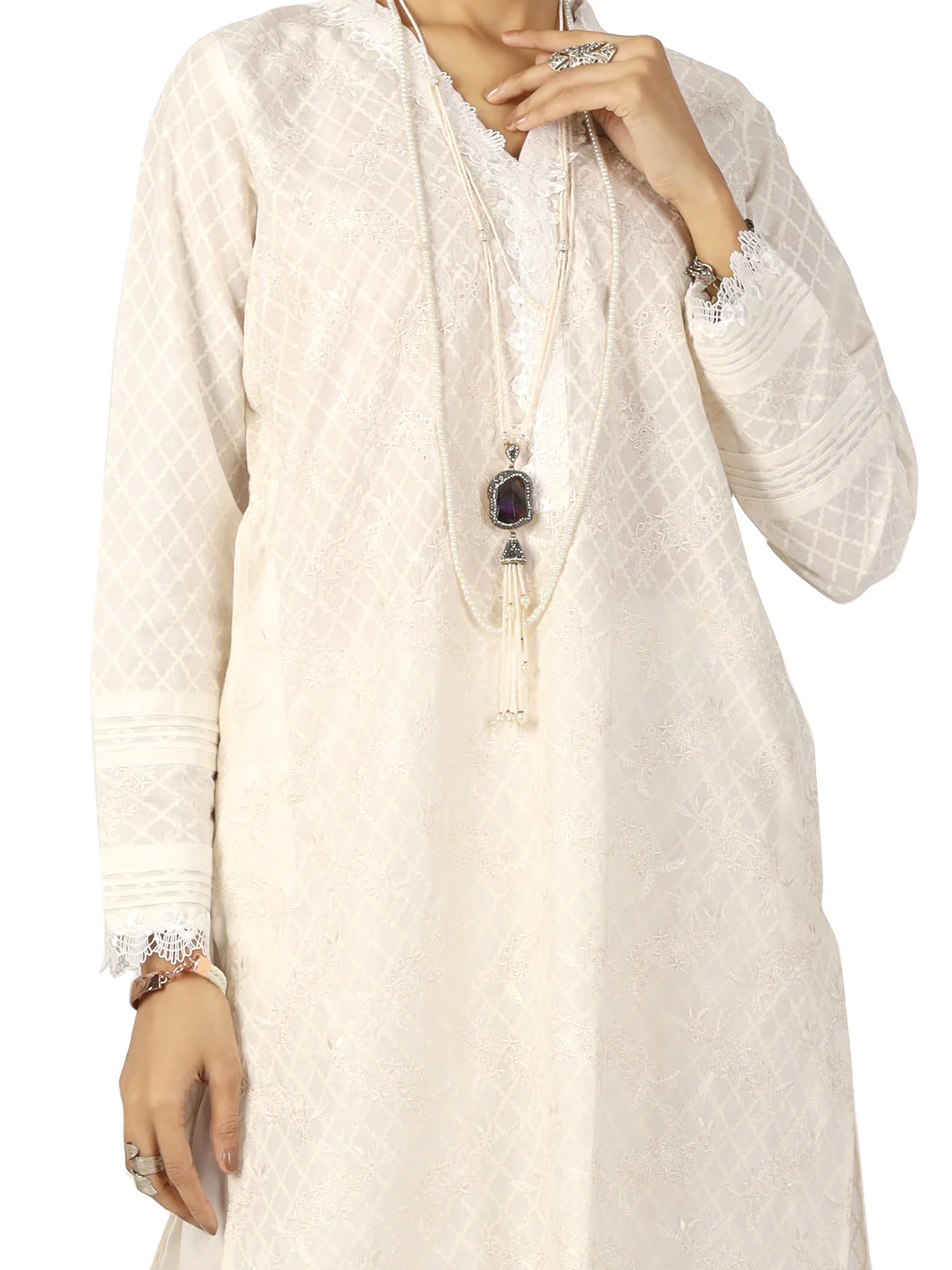 White 2 Piece Stitched - AL-2PS-LKS-771 - Image 2