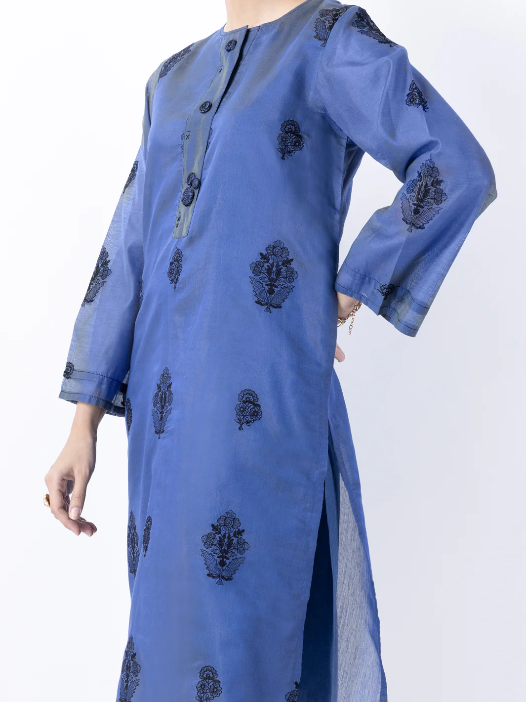 Blue Modal 2Pc Stitched - AL-2PS-LKS-946A - Image 3
