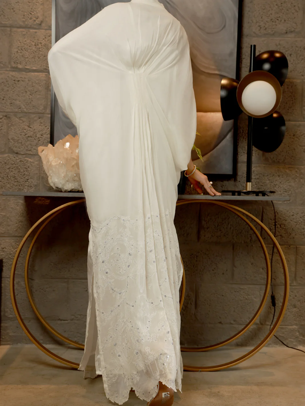 White Georgette 2 Piece Formal Stitched - AL-2PS-LS-337 - Image 2