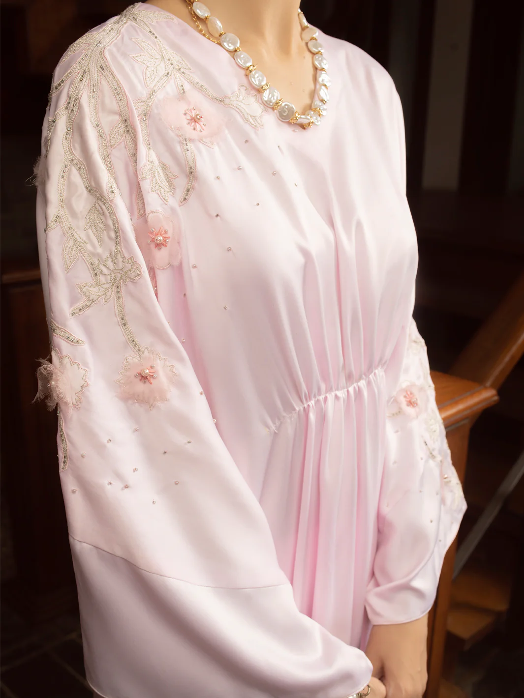 Pink Satin 2 Piece Formal Stitched - AL-2PS-LS-365 - Image 5