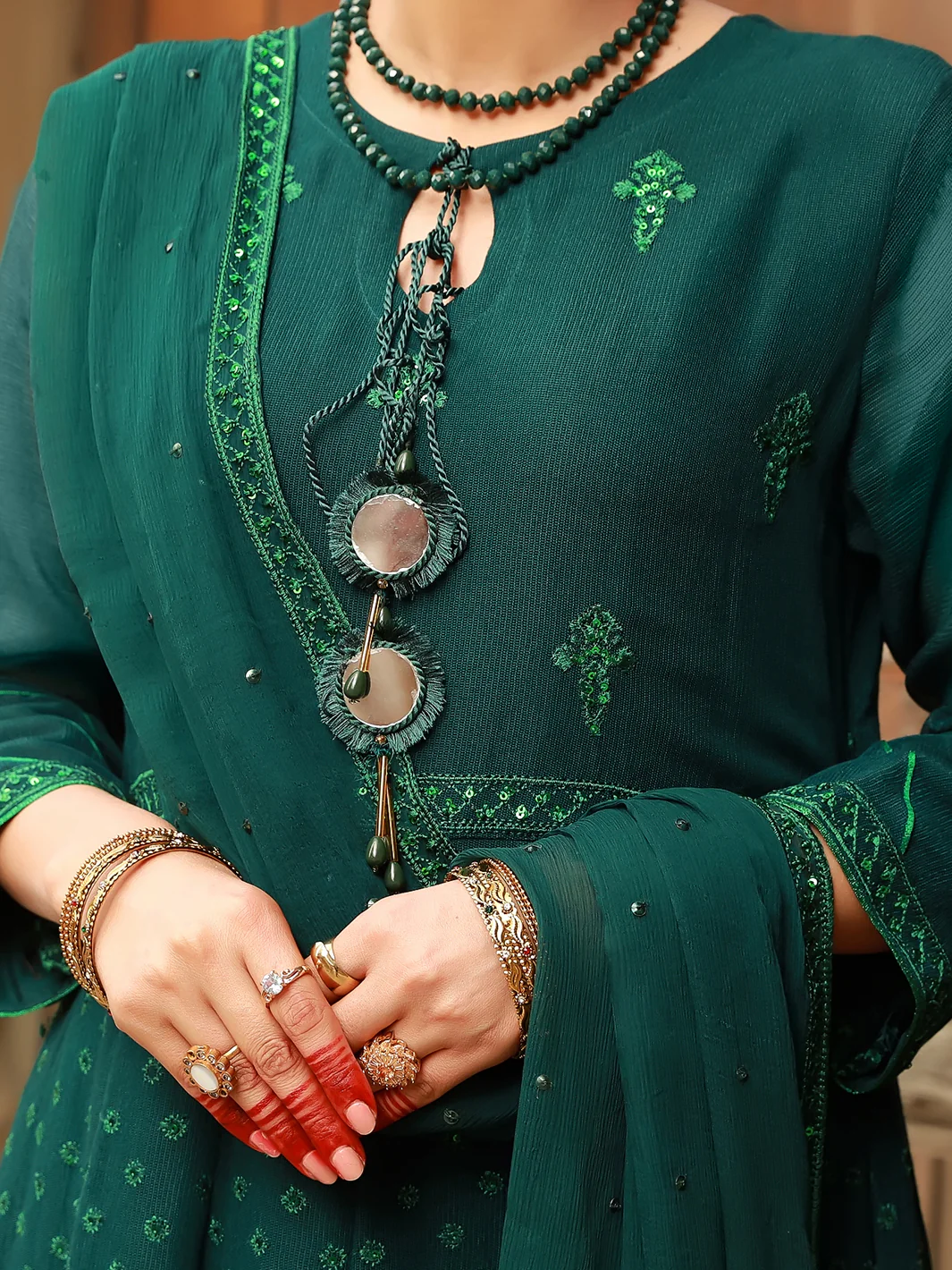 Green Khaddi 3 Piece Formal Stitched - AL-3PS-LS-369 - Image 3