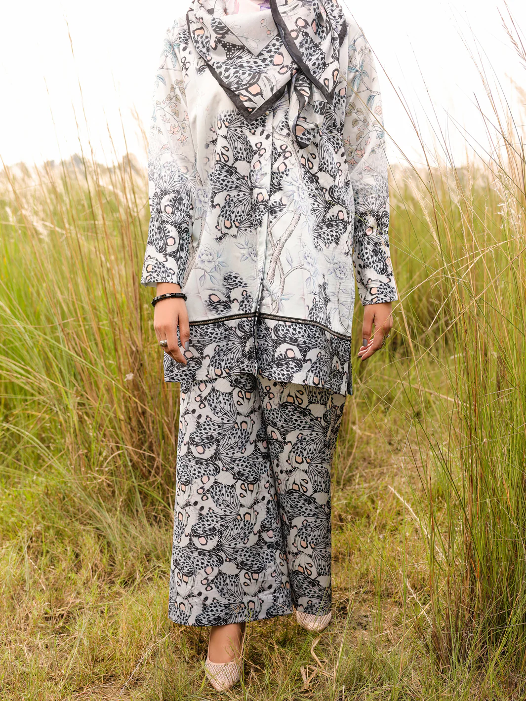 Grey Silk 3 Piece  Formal Stitched - AL-3PS-LS-382
