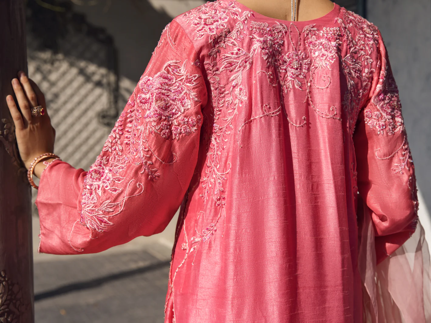 Pink Raw Silk 3 Piece Formal Stitched - AL-3PS-LS-400 - Image 3