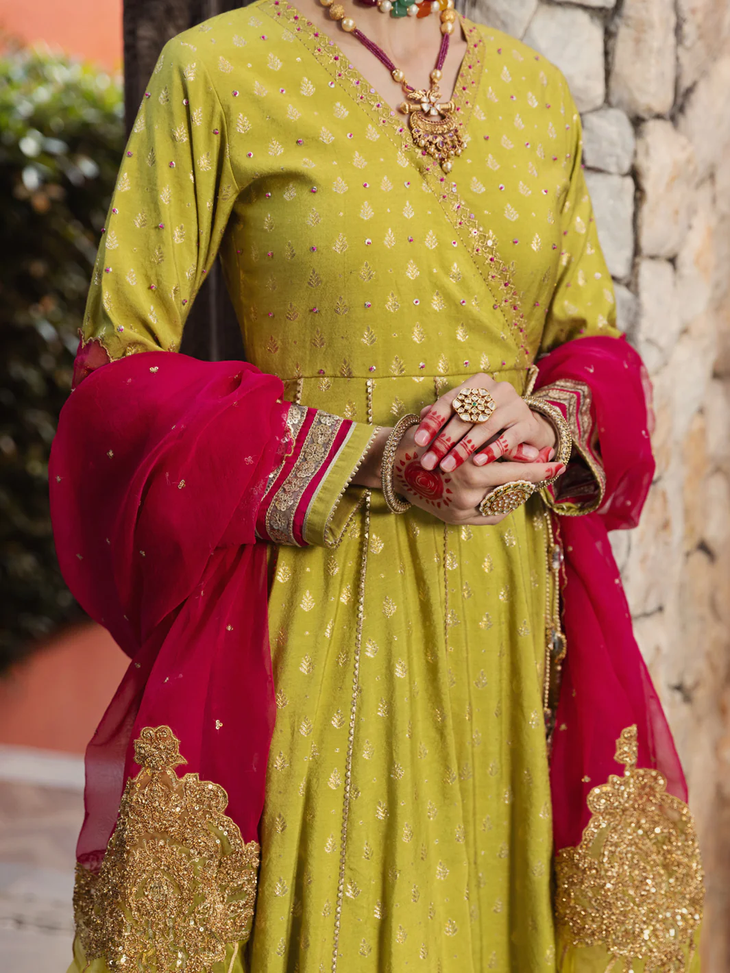 Lime Green Golden Booti 3 Piece Formal Stitched - AL-3PS-LS-403 - Image 3