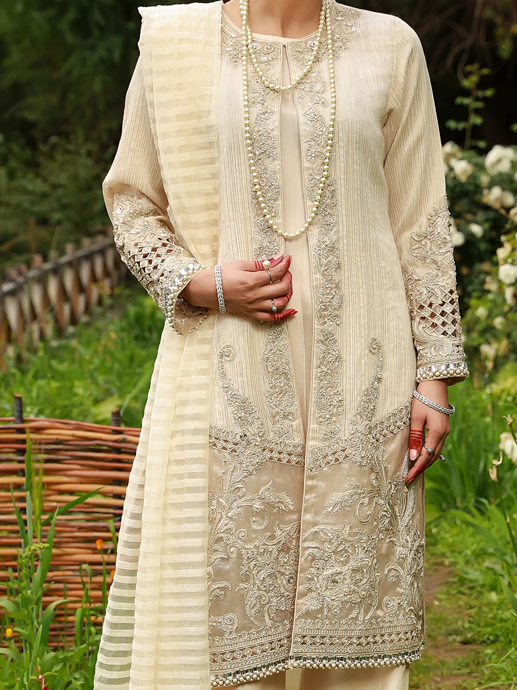 Off White 3 Piece Formal Unstitched - AL-3PS-LS-UN-370 - Image 3