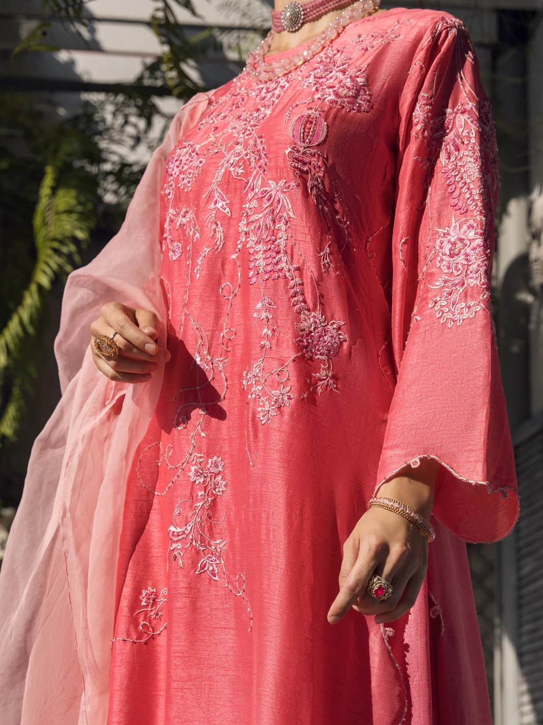 Pink Dola Silk 3 Piece Formal Unstitched - AL-3PS-LS-UN-400 - Image 2