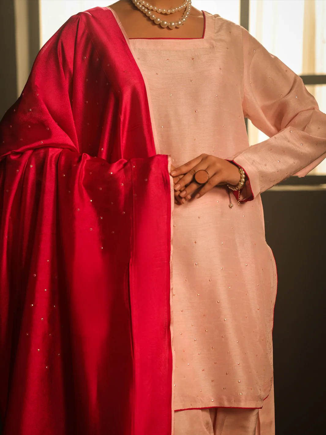 Light Pink Raw Silk Formal 3Pc Stitched - AL-3PS-SS-LS-576 - Image 2