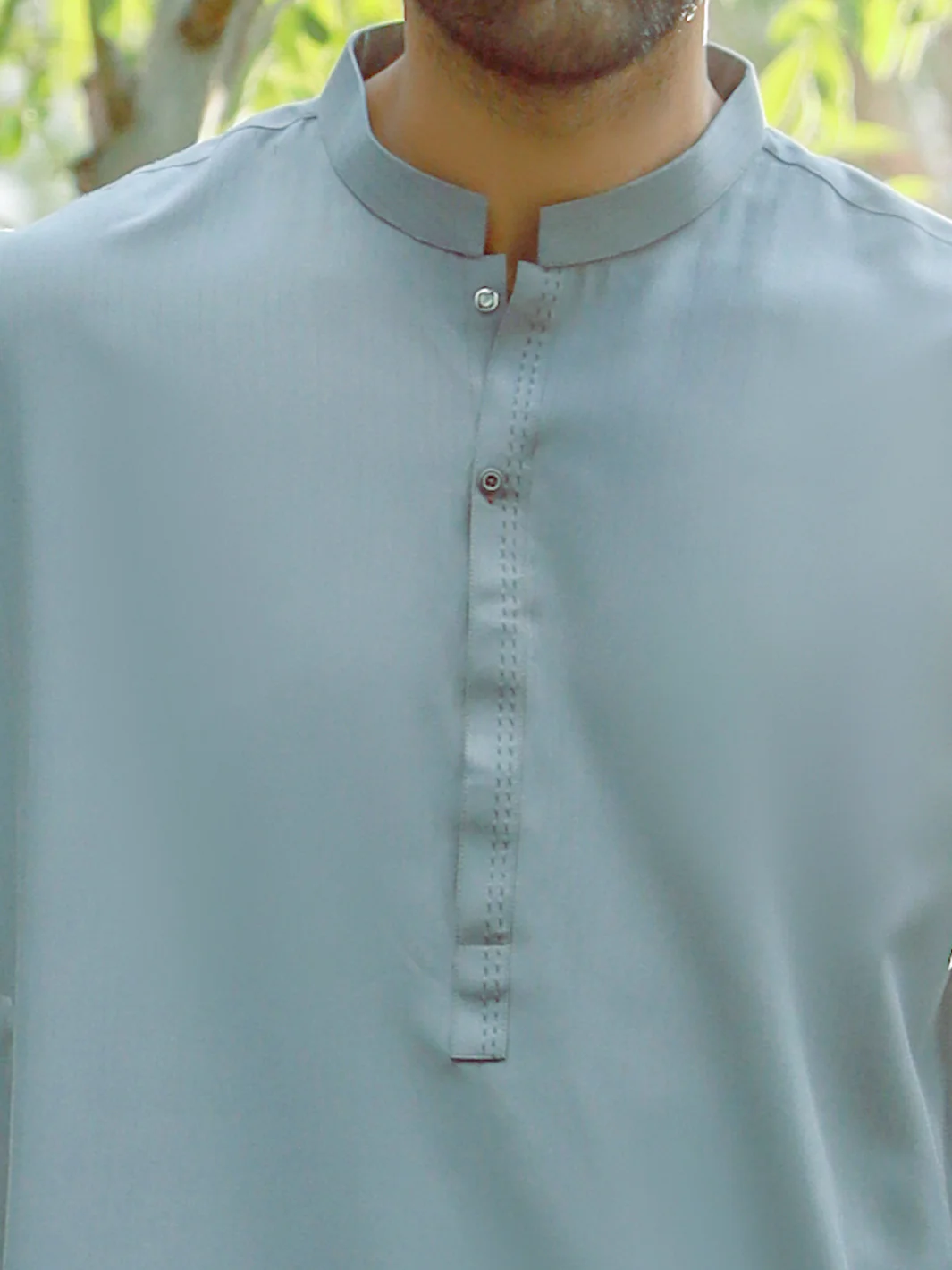 Grey Blended Kurta - AL-K-1039 - Image 2