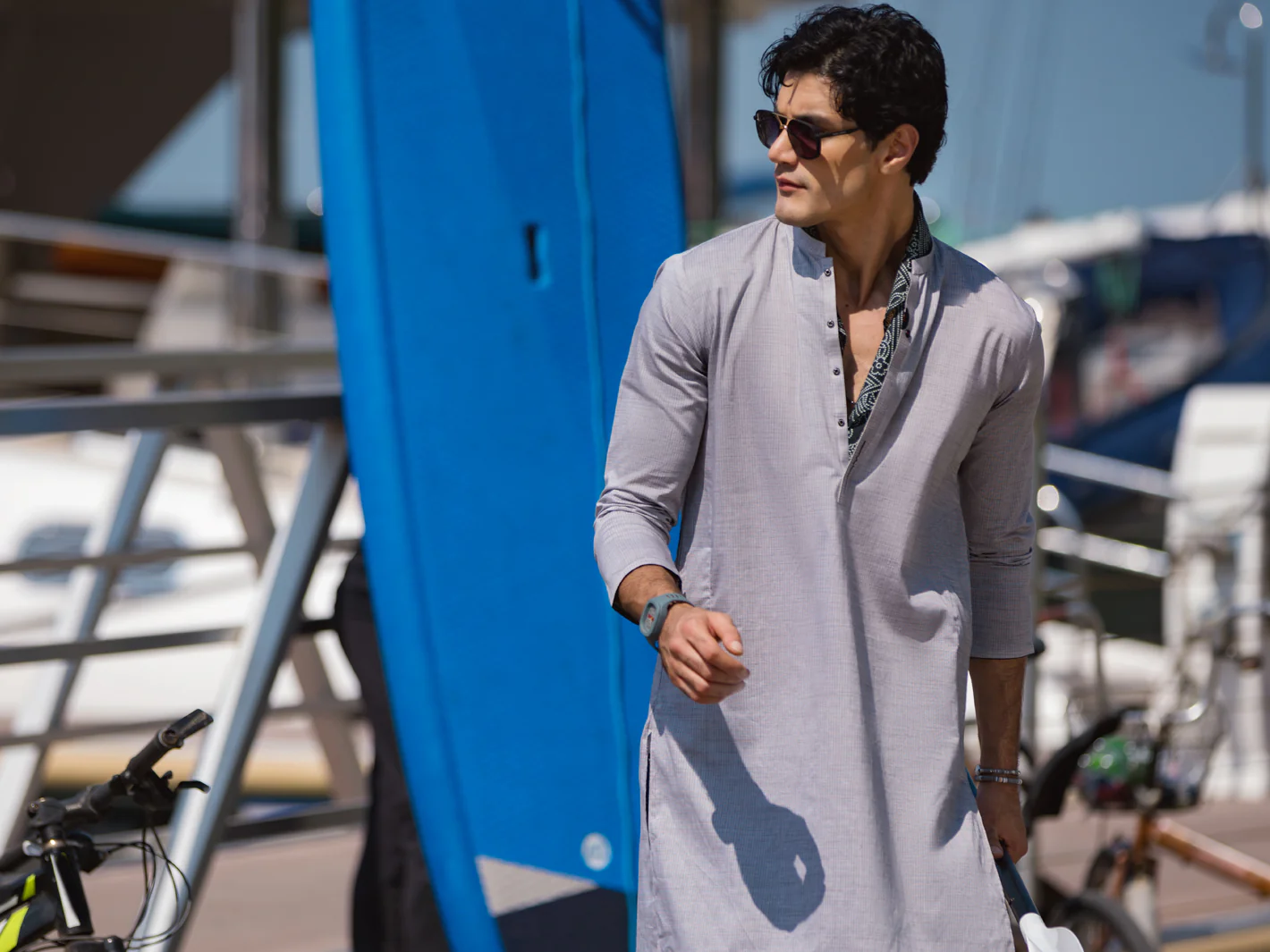 Grey Kurta - AL-K-1053 - Image 6