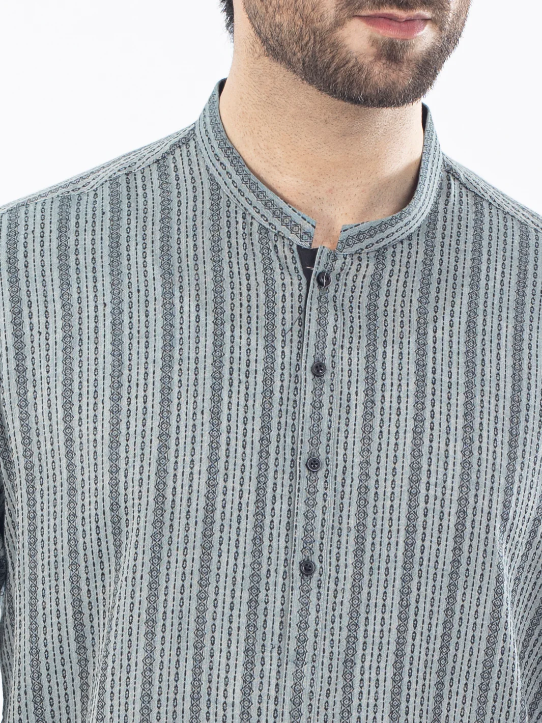 Teal Grey Kurta - AL-K-1061 - Image 3