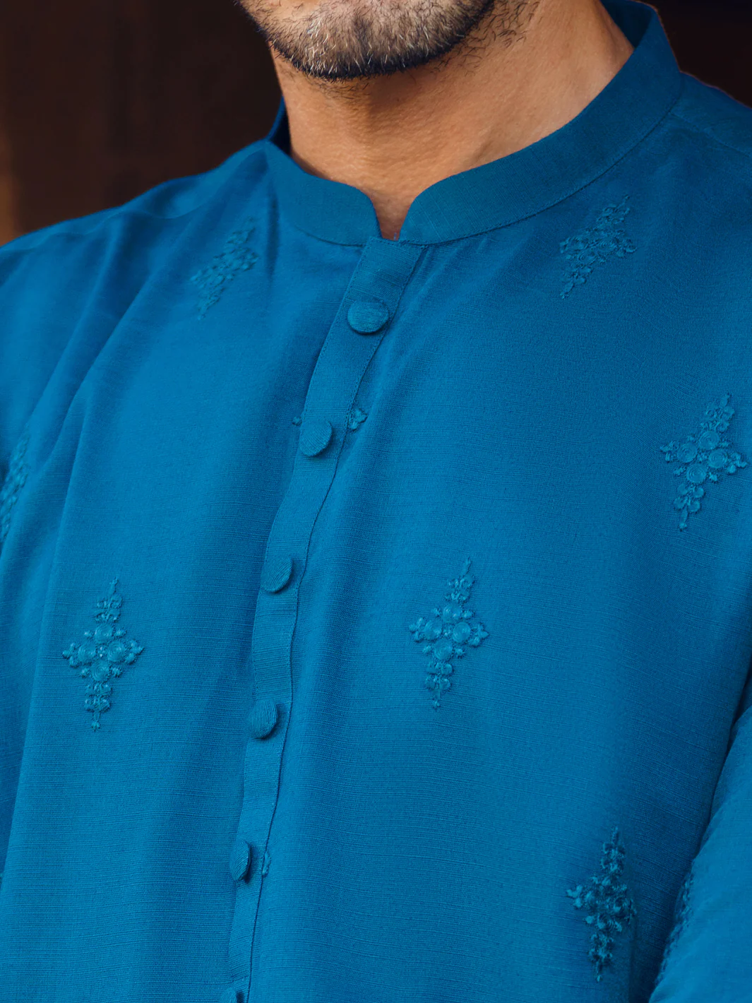 Blue Kurta - AL-K-1063A - Image 4