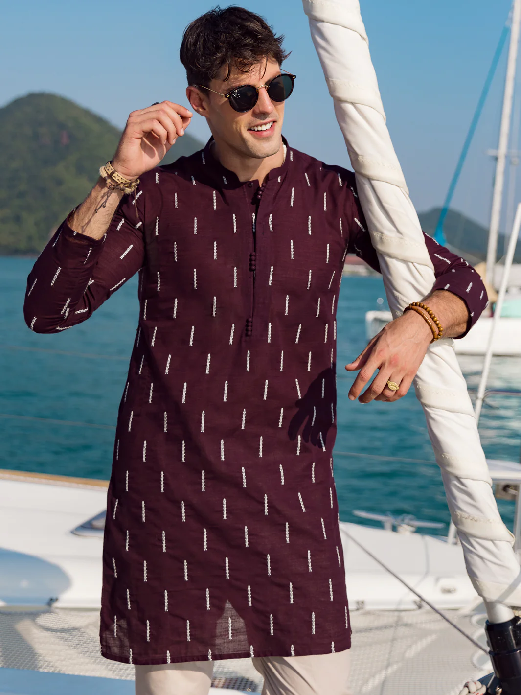 Maroon Kurta - AL-K-1064A - Image 3
