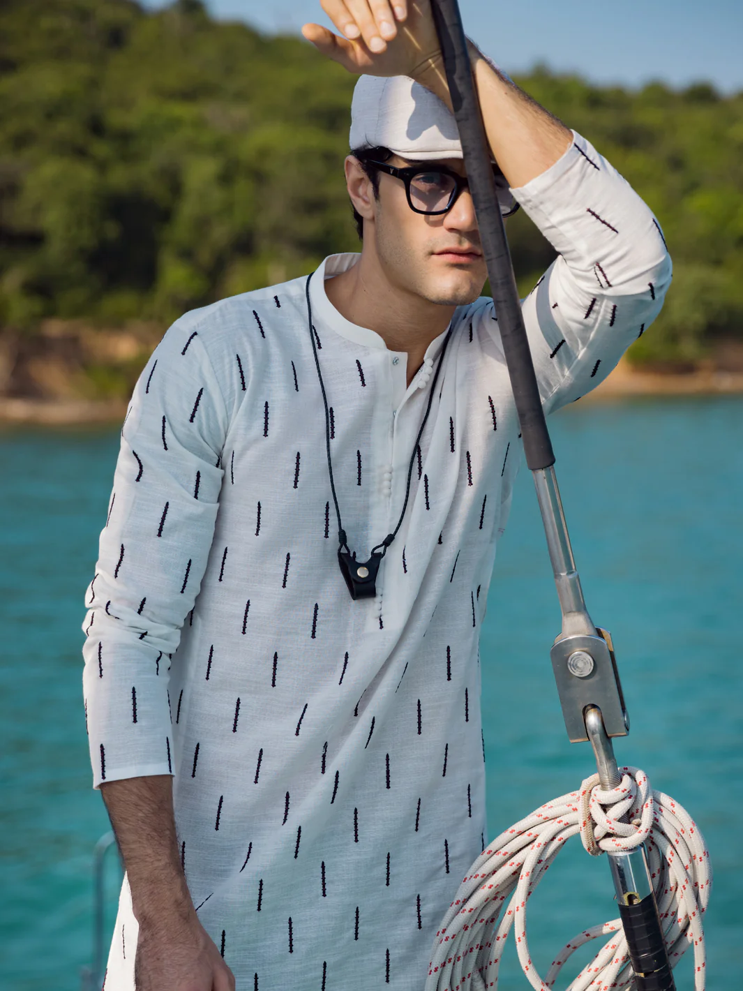 White Kurta - AL-K-1064B - Image 2