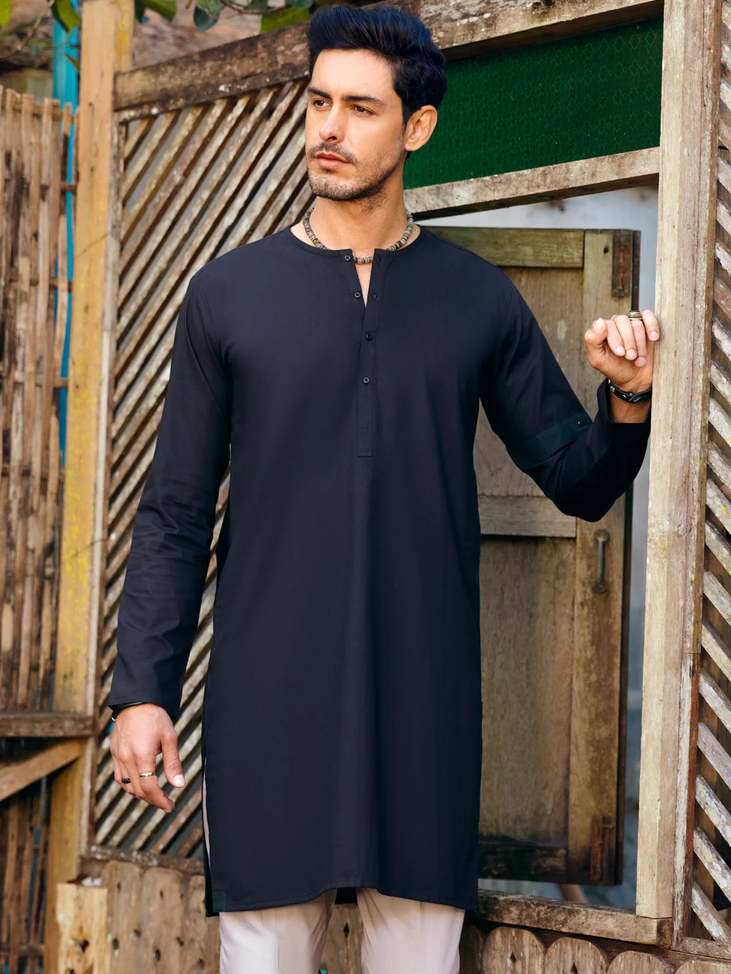 Black Kurta - AL-K-1065 - Image 3