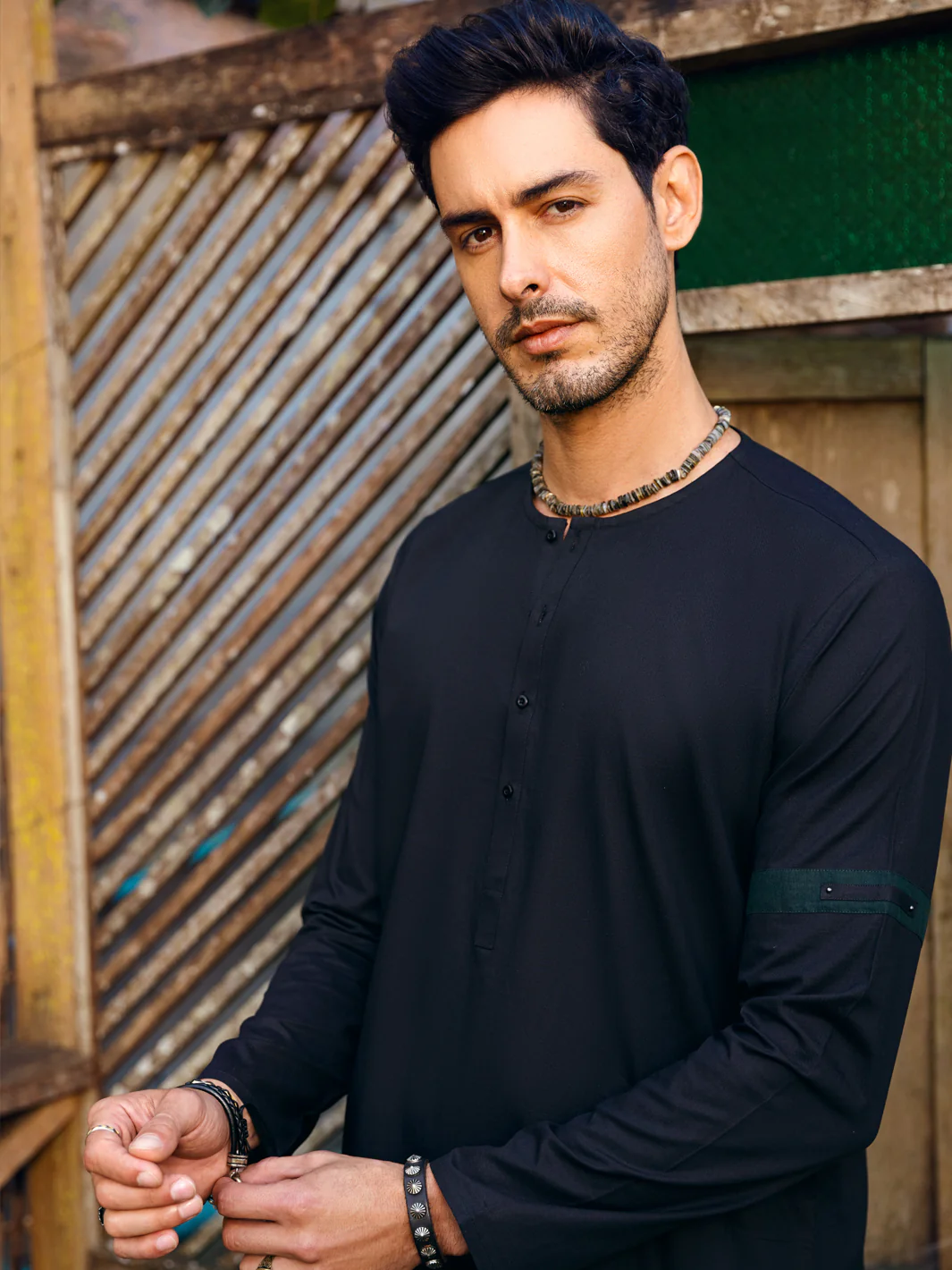 Black Kurta - AL-K-1065 - Image 4