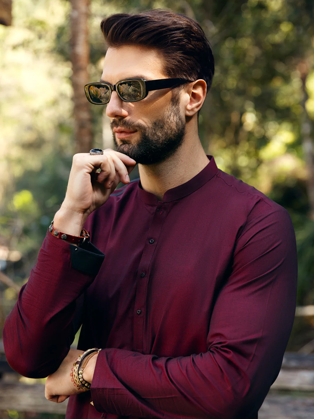 Maroon Kurta - AL-K-1067 - Image 5