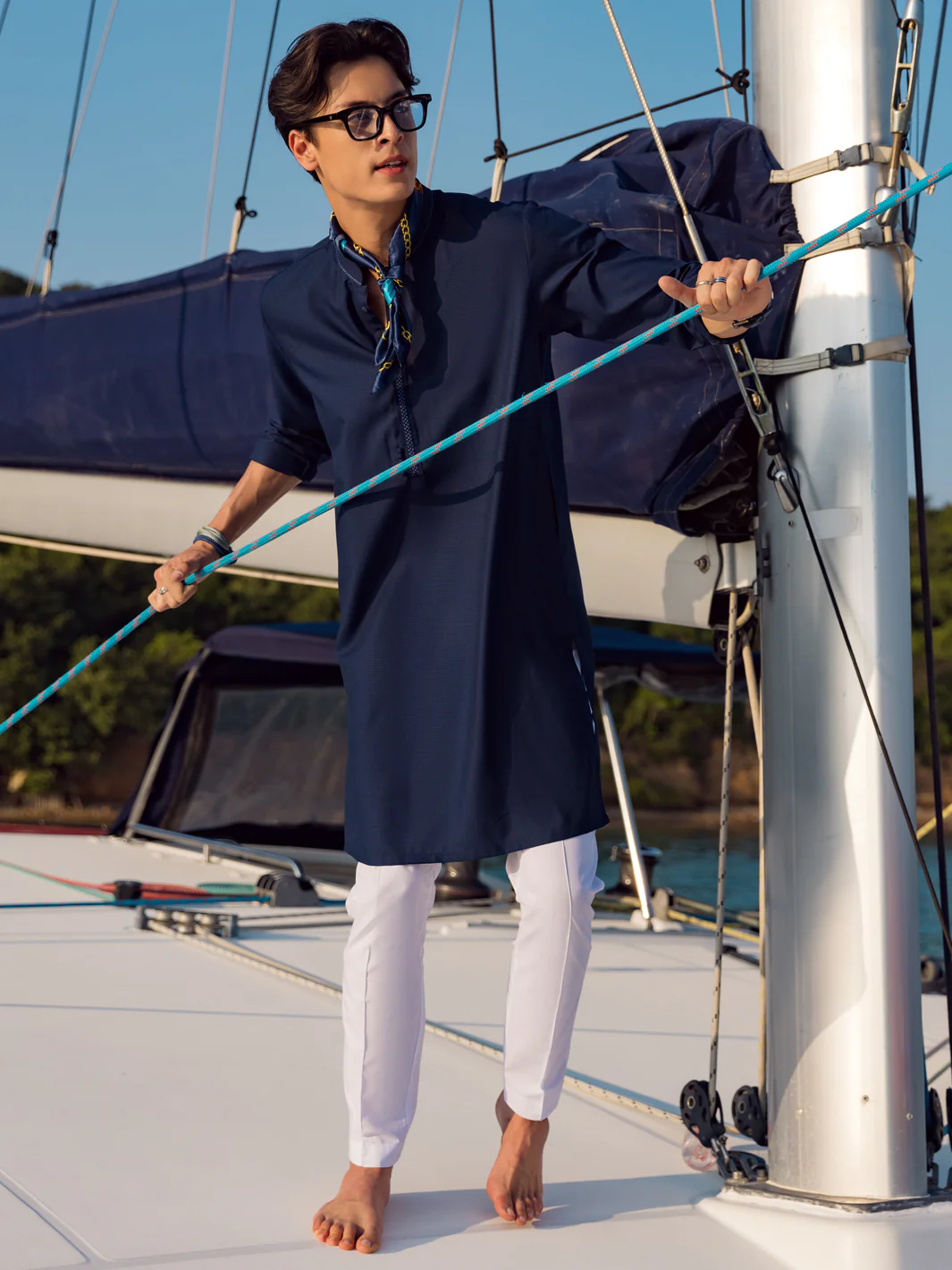 Dark Blue Kurta - AL-K-1068D