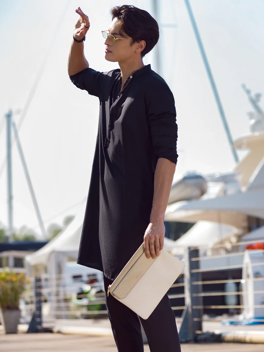Black Kurta - AL-K-1068E - Image 2