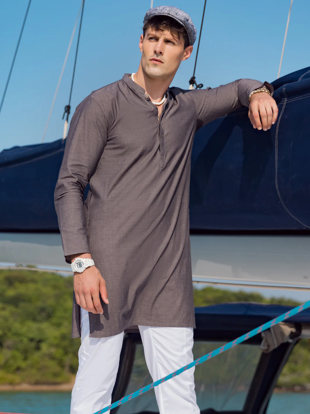 Grey Kurta - AL-K-1069C - Image 2