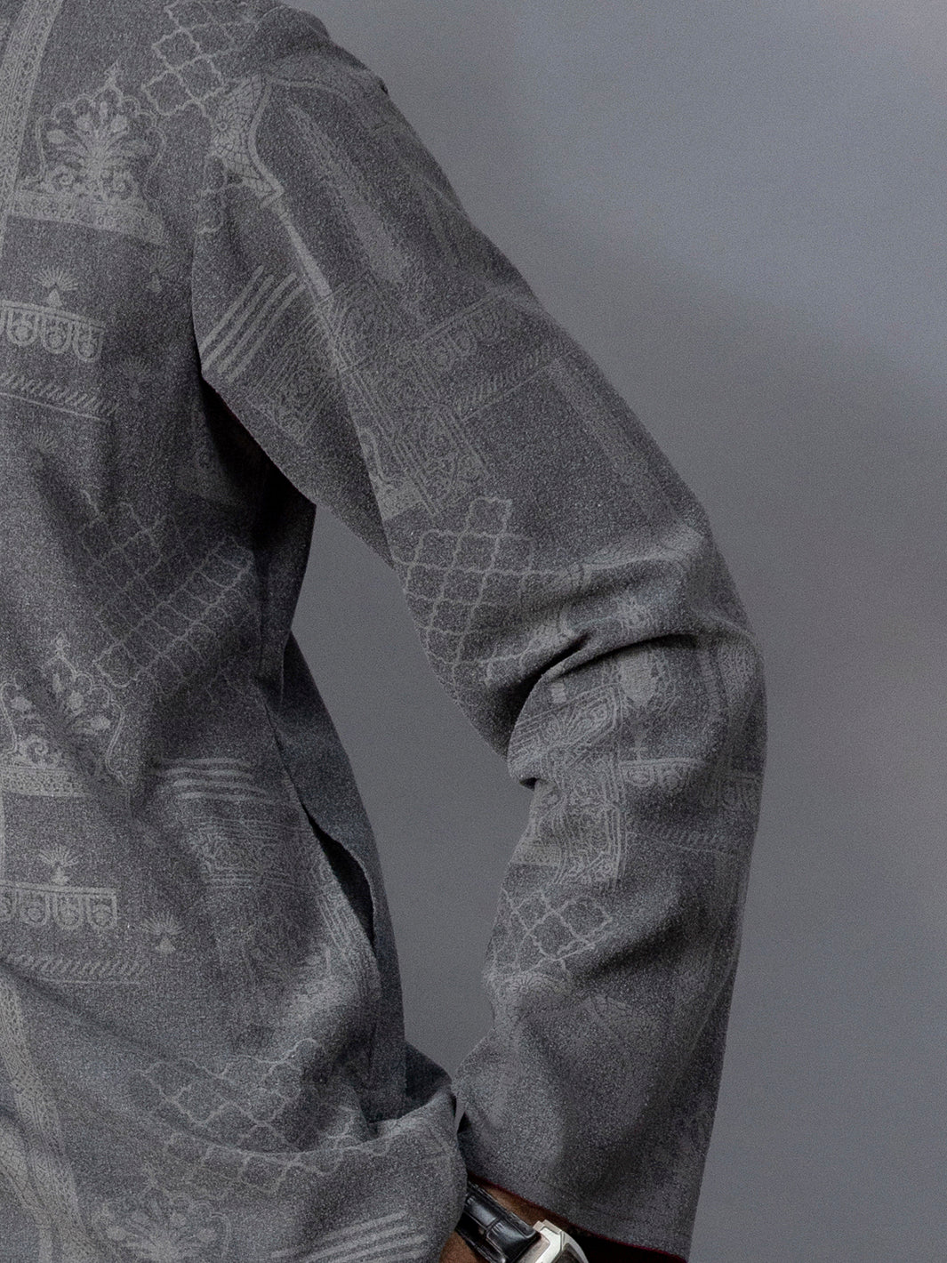 Dark Grey Kurta - AL-K-1083 - Image 4