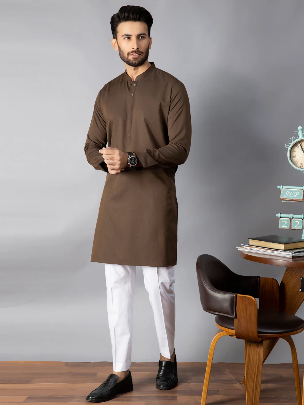 Brown Kurta - AL-K-1085C