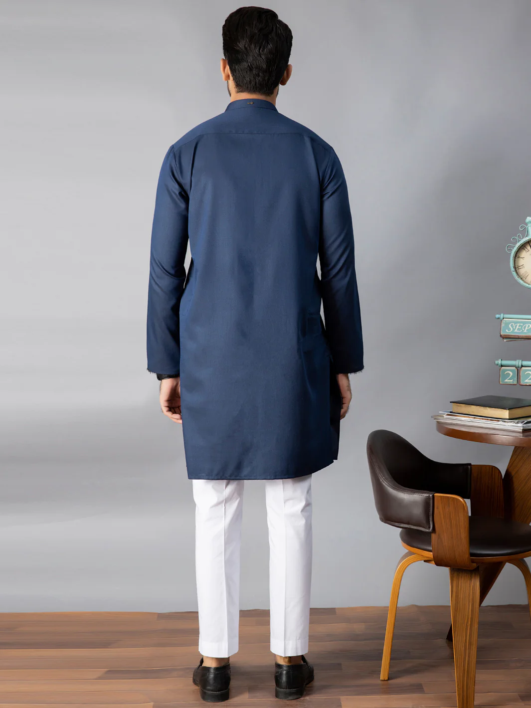 Dark Blue Kurta - AL-K-1085D - Image 3