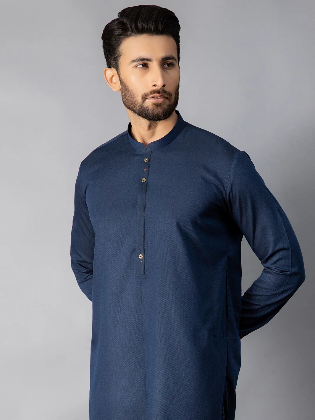 Dark Blue Kurta - AL-K-1085D - Image 4