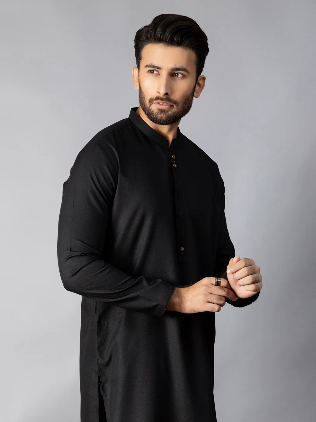 Black Kurta - AL-K-1085E - Image 4
