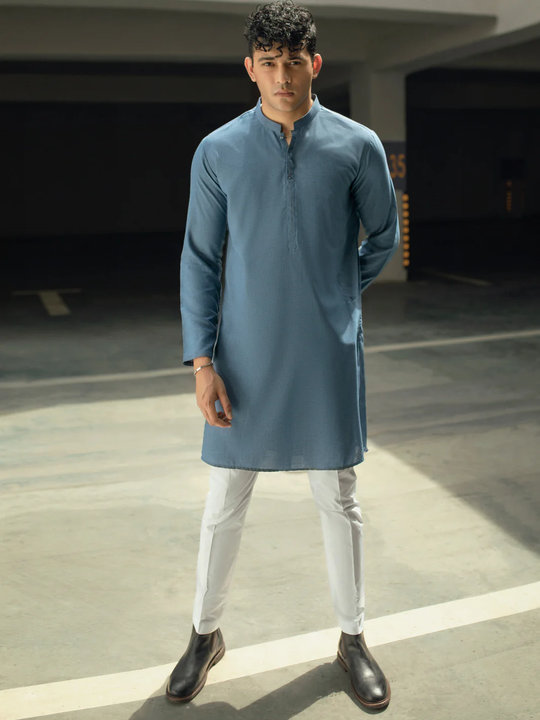 Blue Kurta - AL-K-1087 - Image 3