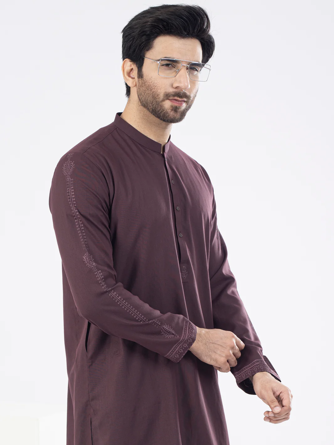 Maroon Kurta - AL-K-1092 - Image 3