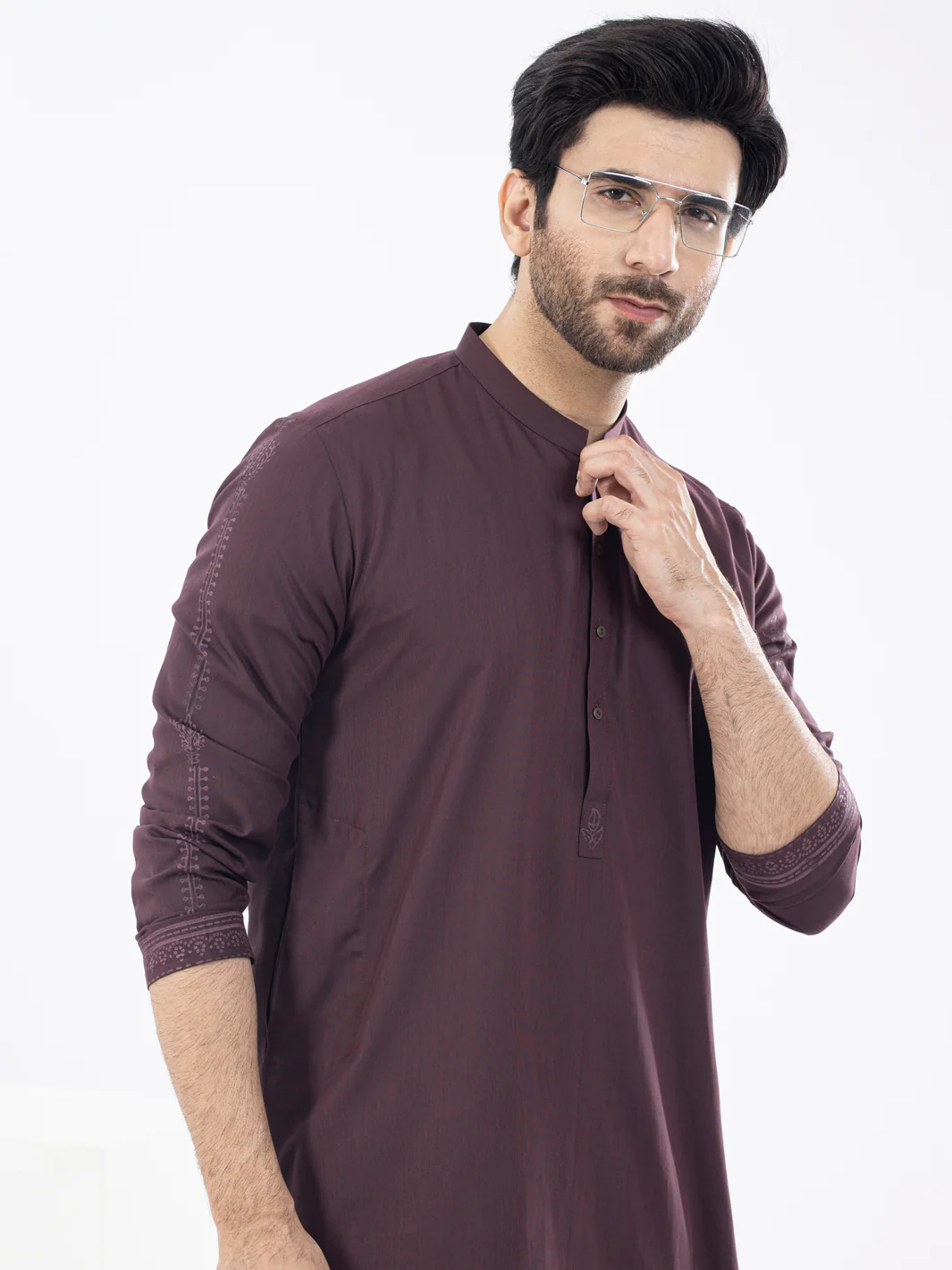 Maroon Kurta - AL-K-1092 - Image 4