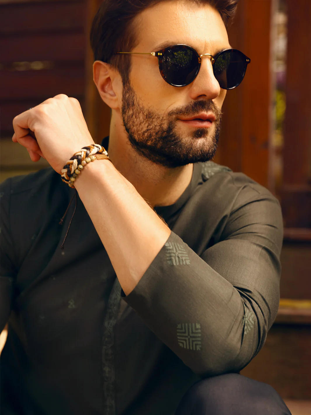 Green Kurta - AL-K-1093 - Image 4