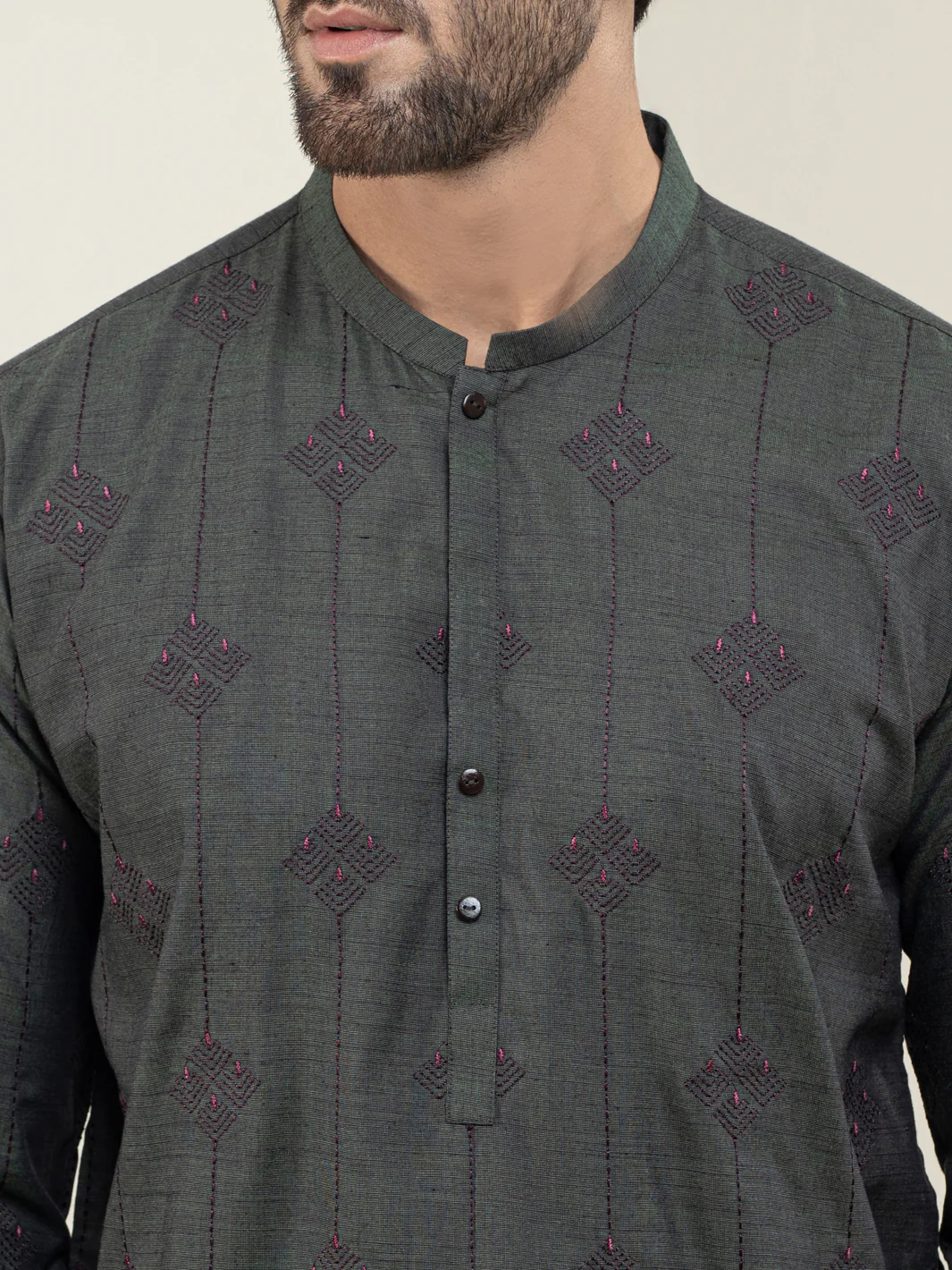 Green Kurta - AL-K-1120C - Image 3