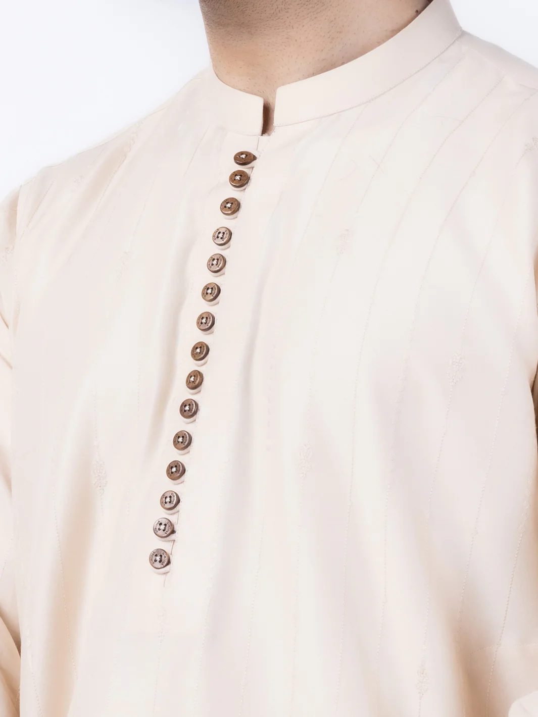 Cream Blended Kurta - AL-K-1121B - Image 3