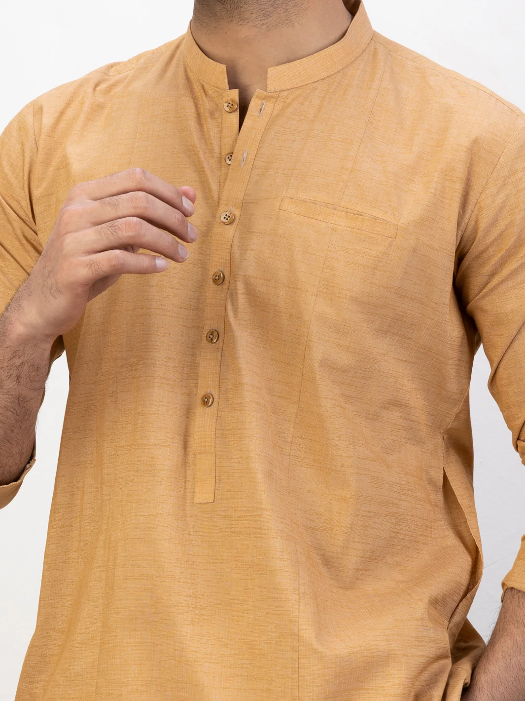 Light Orange Kurta - AL-K-1123 - Image 3