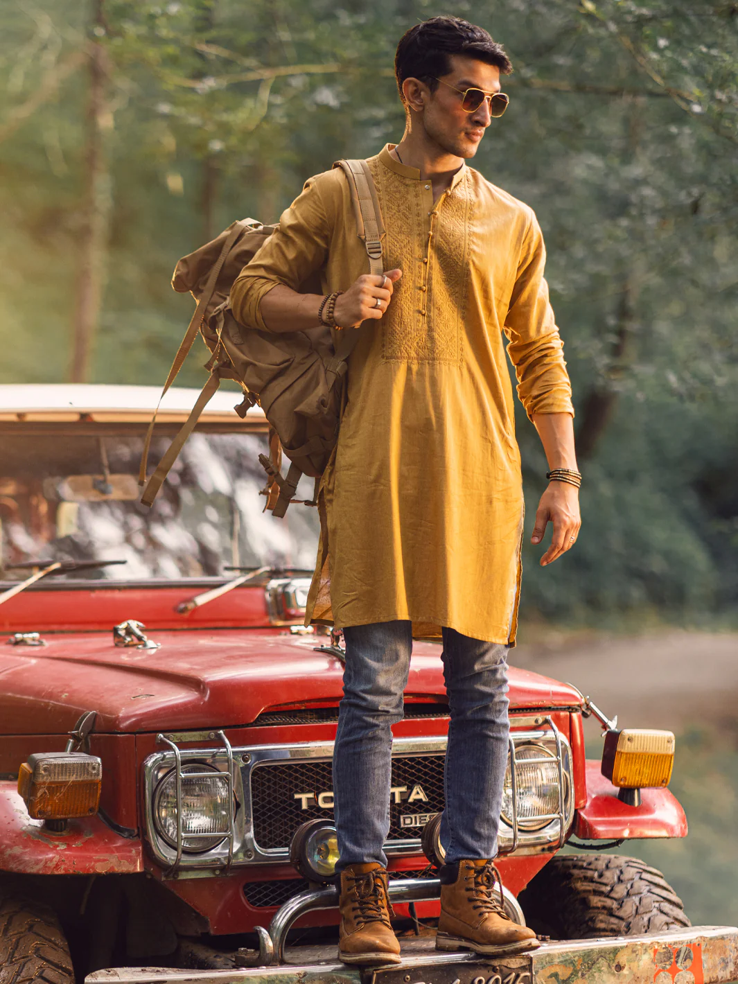 Mustard Kurta - AL-K-1135A - Image 2