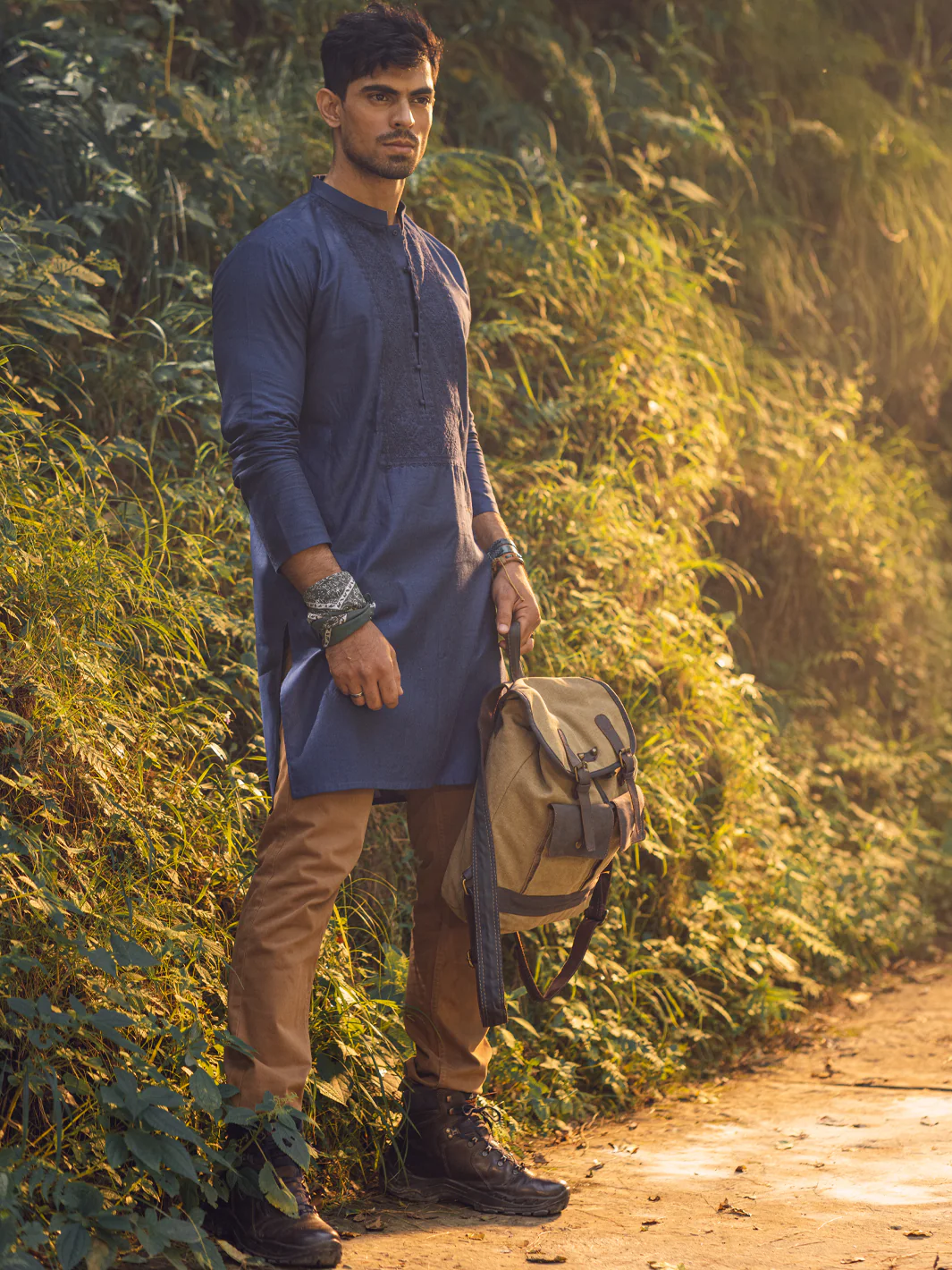 Blue Kurta - AL-K-1135B - Image 4
