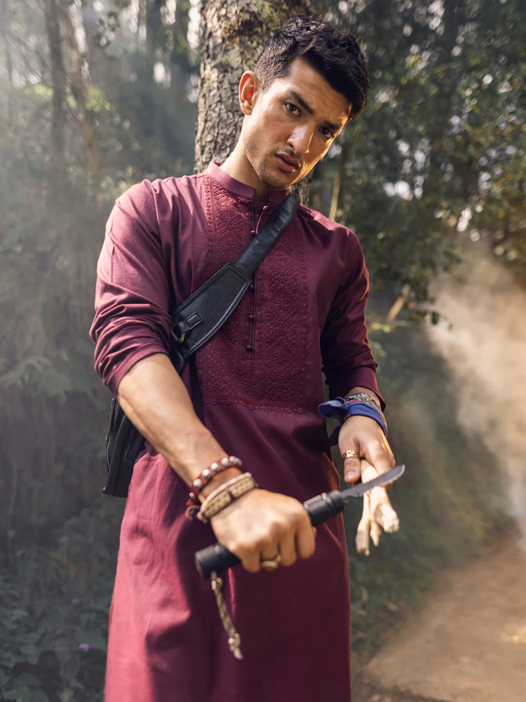 Maroon Kurta - AL-K-1135C - Image 2