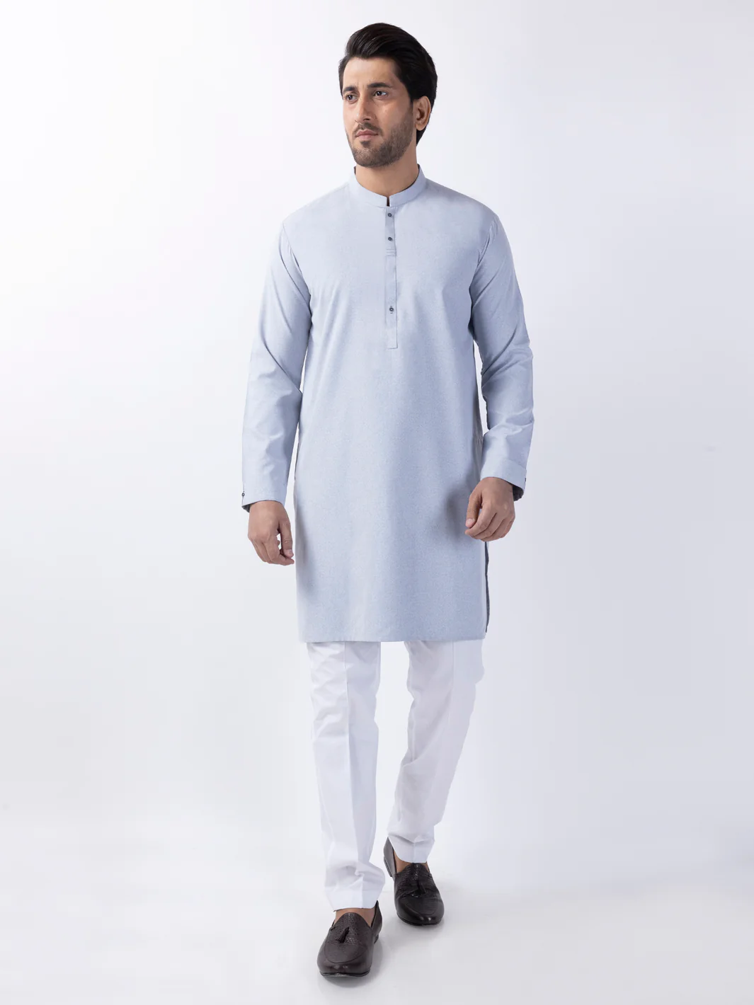 Light Grey Blended Kurta - AL-K-1155