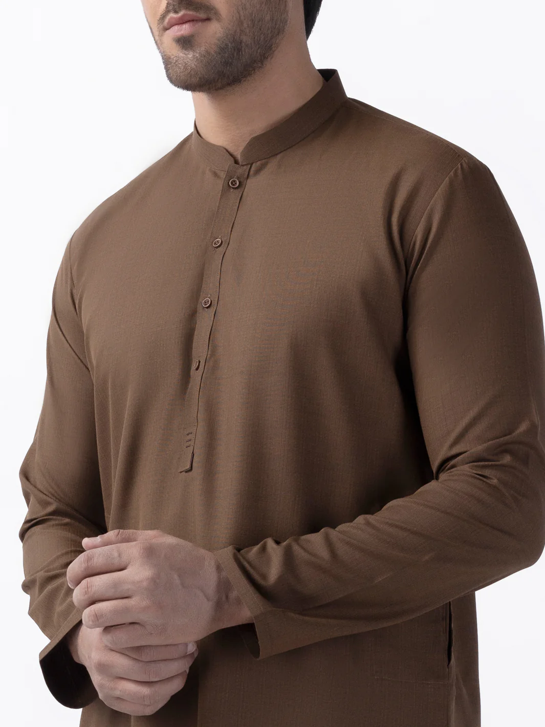 Brown Blended Kurta - AL-K-1161 - Image 4