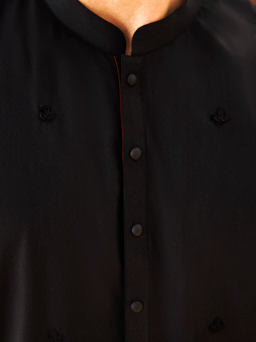 Black Blended Kurta - AL-K-1168C - Image 3