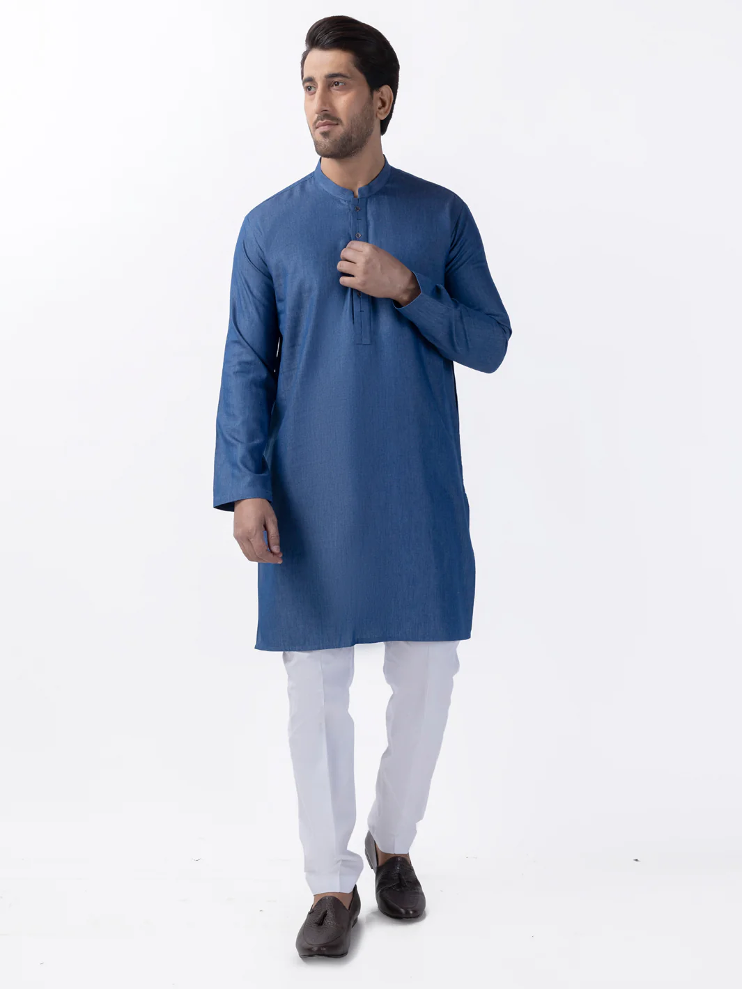 Blue Blended Kurta - AL-K-1173 - Image 2