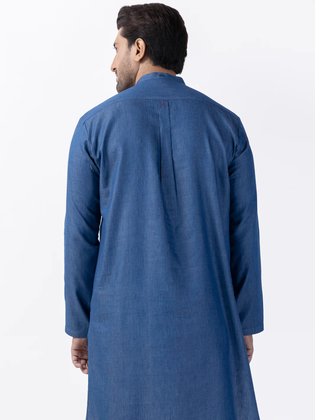 Blue Blended Kurta - AL-K-1173 - Image 4