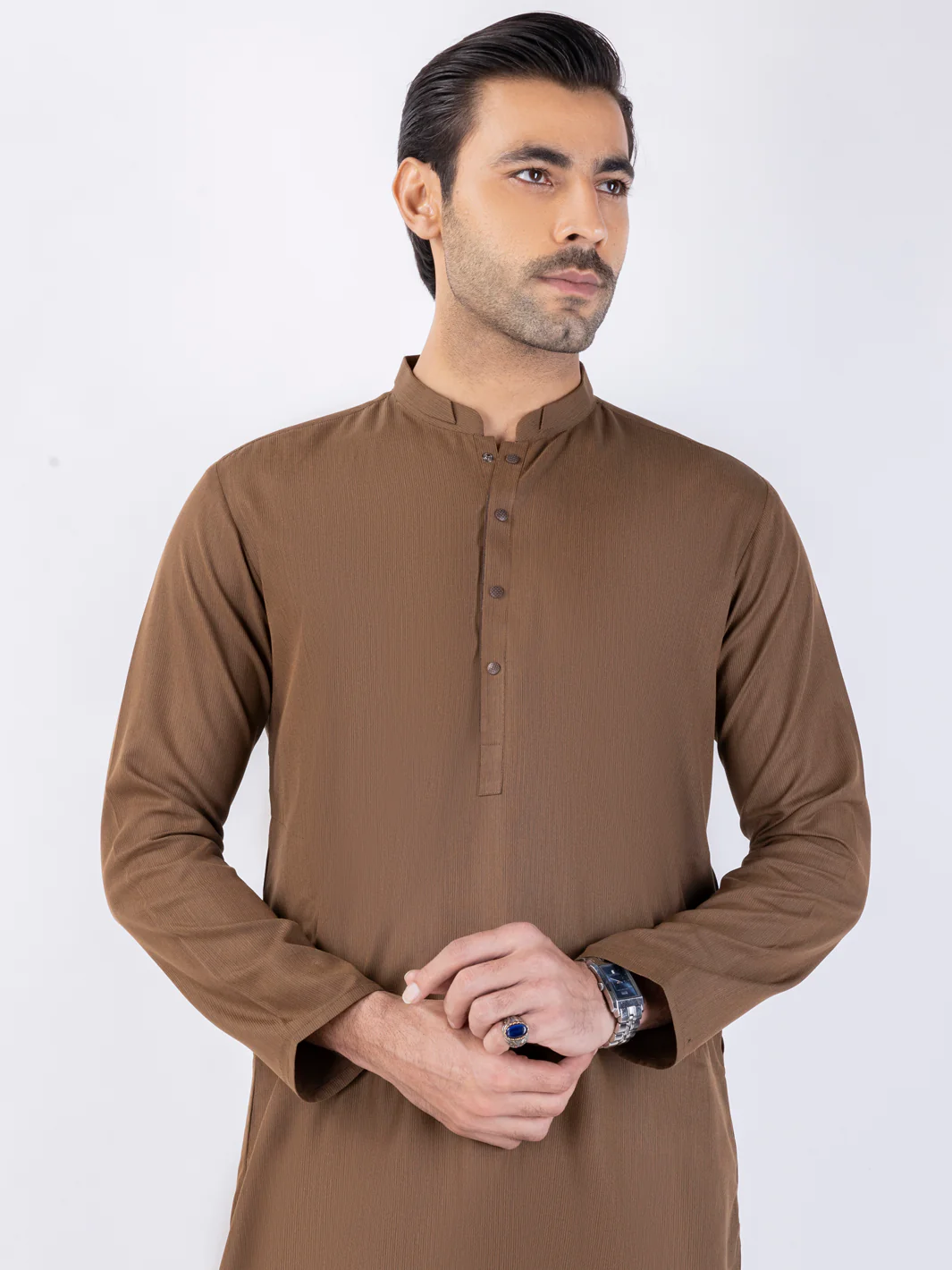 Brown Blended Kurta - AL-K-1225A - Image 3