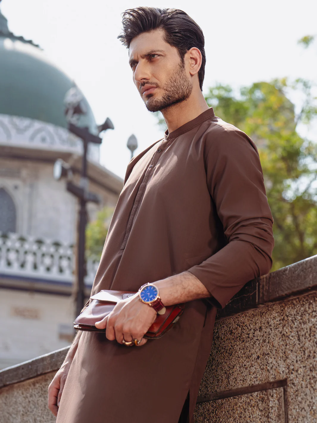 Brown Blended Kurta - AL-K-1257 - Image 4