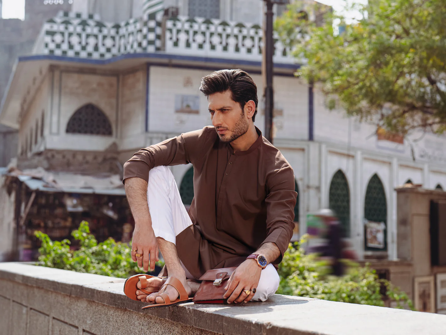 Brown Blended Kurta - AL-K-1257 - Image 5