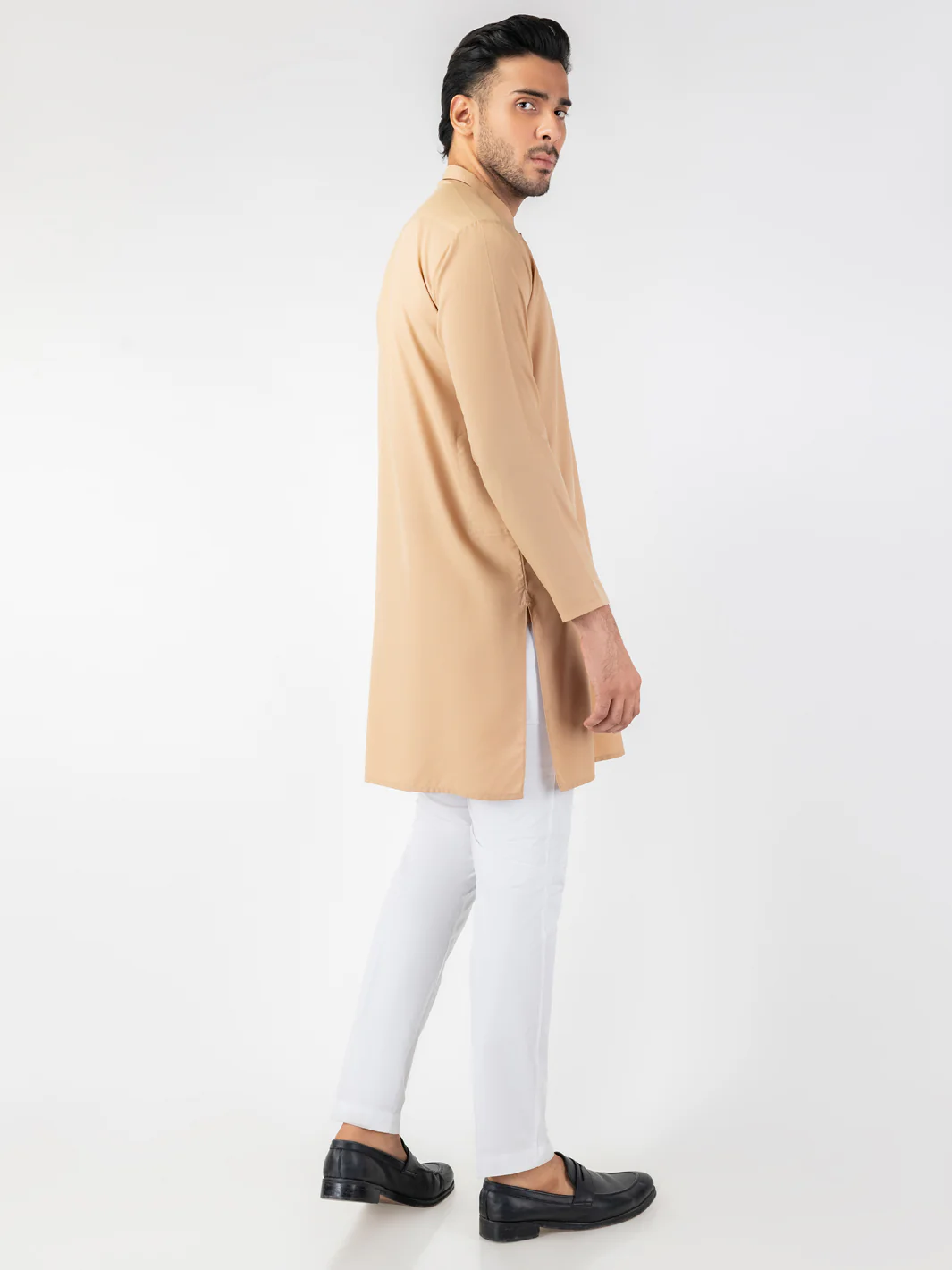 Beige Blended Kurta - AL-K-1260 - Image 3