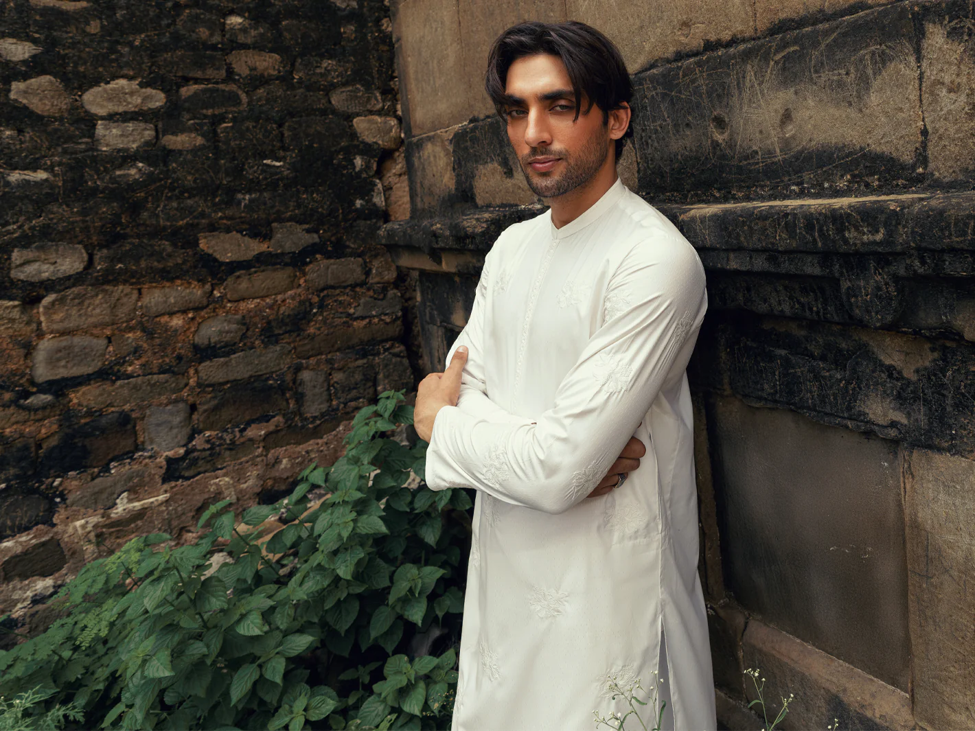 White Semi-Formal Kurta - AL-K-1275 - Image 4